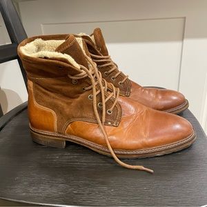 ALDO Mens Winter Leather Boots Shearling Lined Size 10